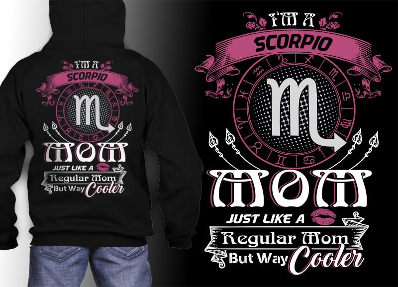 12 birthday zodiac mom bundle pink tshirt design psd file editable text and layer zodiac#7 UPDATE