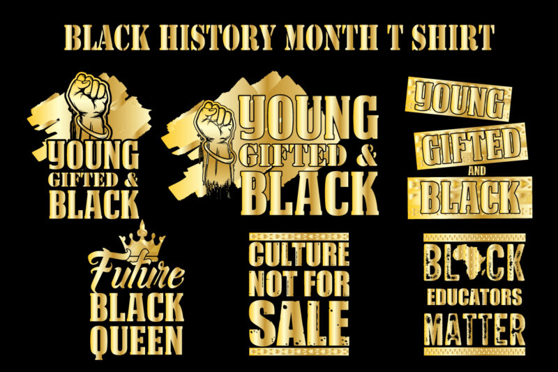 Black history month t shirt design quotes bundle