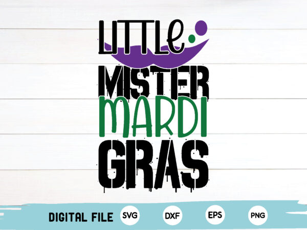 Little mister mardi gras t shirt vector graphic