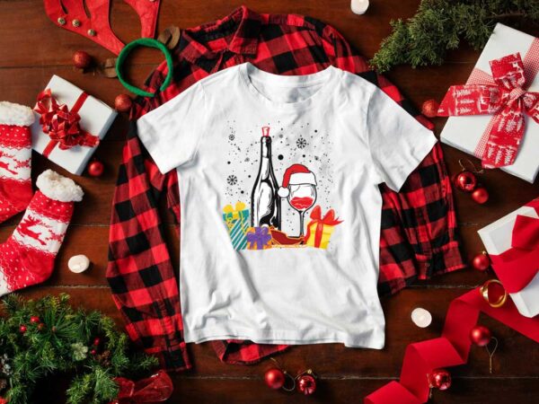 Christmas gift, christmas wine drinking diy crafts svg files for cricut, silhouette sublimation files t shirt vector file
