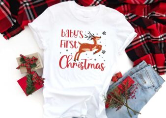 Babys 1st Christmas Reindeer Silhouette SVG Diy Crafts Svg Files For Cricut, Silhouette Sublimation Files