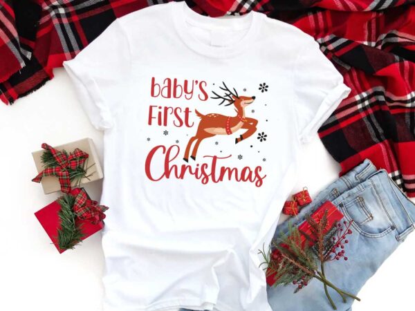 Babys 1st christmas reindeer silhouette svg diy crafts svg files for cricut, silhouette sublimation files t shirt template