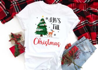 Christmas Reindeer Gift, Days Till Christmas Diy Crafts Svg Files For Cricut, Silhouette Sublimation Files t shirt vector file