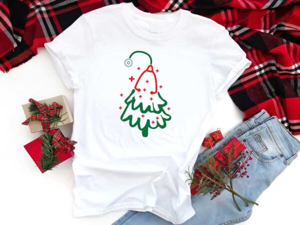 Christmas nurse tree gift diy crafts svg files for cricut, silhouette sublimation files t shirt vector file Christmas nurse tree gift diy crafts svg files for cricut, silhouette sublimation files t shirt vector file