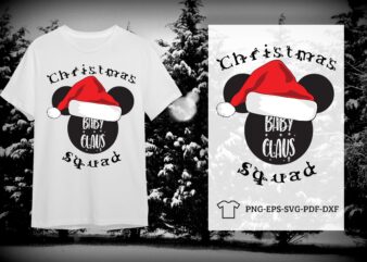 Christmas Squad Gift, Baby Claus Silhouette SVG Diy Crafts Svg Files For Cricut, Silhouette Sublimation Files t shirt vector file