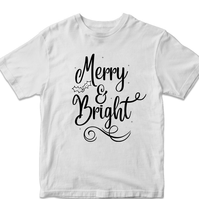 Merry and bright t-shirt design for download, christmas svg , christmas png