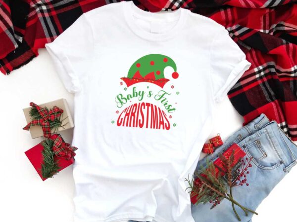 Christmas gift, babys 1st christmas elf hat diy crafts svg files for cricut, silhouette sublimation files t shirt vector file