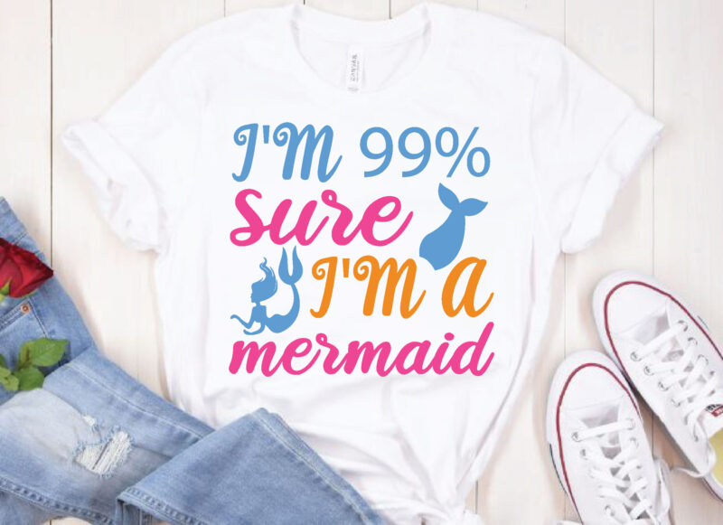 Mermaid svg bundle t shirt designs for sale