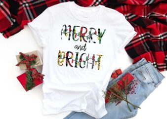 Christmas Gift, Merry And Bright Shirt Design