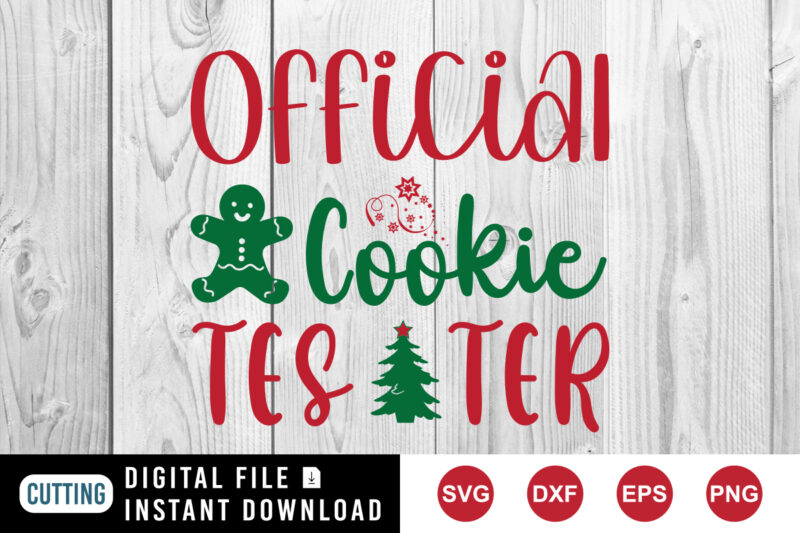 Official cookie tester t-shirt, Christmas shirt, Christmas tree shirt template