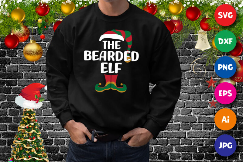 The bearded Elf t-shirt, Elf sweatshirt print template