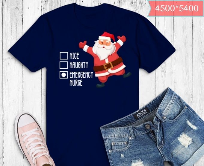 Nice Naughty Emergency Nurse Buffalo Plaid Red Santa Hat T-design svg, Santa 2021 Christmas png, Xmas, santa, T-shirt design,