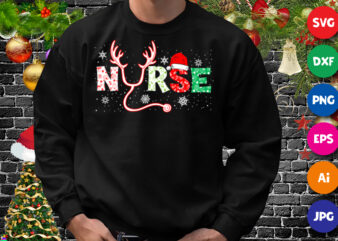 Nurse Christmas Shirt, Christmas nurse nursing cute health worker Christmas nurse, Christmas shirt print template