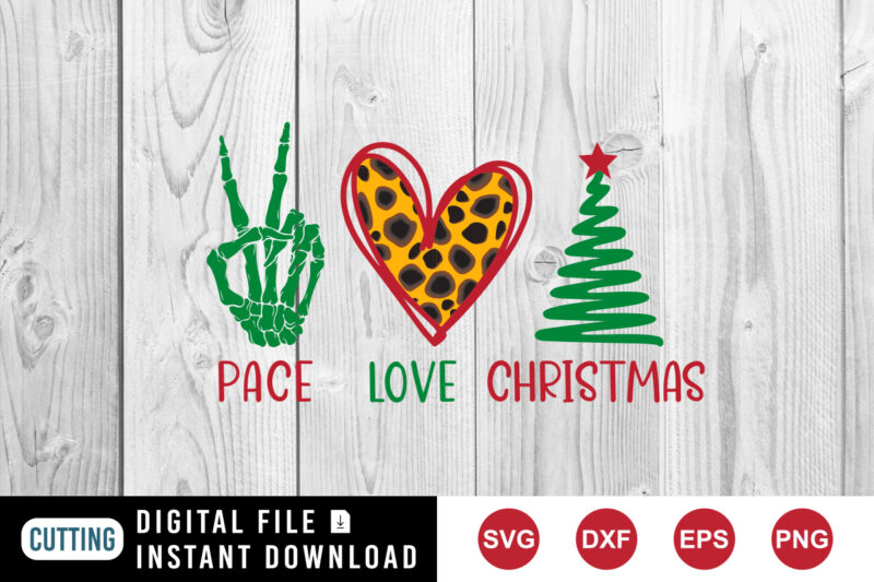 Pace love Christmas t-shirt, Christmas Skelton hand shirt, Christmas heart shirt, Christmas brush tree shirt template