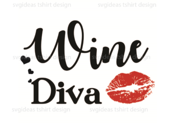Wine Diva Silhouette SVG Diy Crafts Svg Files For Cricut, Silhouette Sublimation Files
