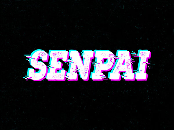 Senpai glitch logo t shirt template vector Senpai glitch logo t shirt template vector
