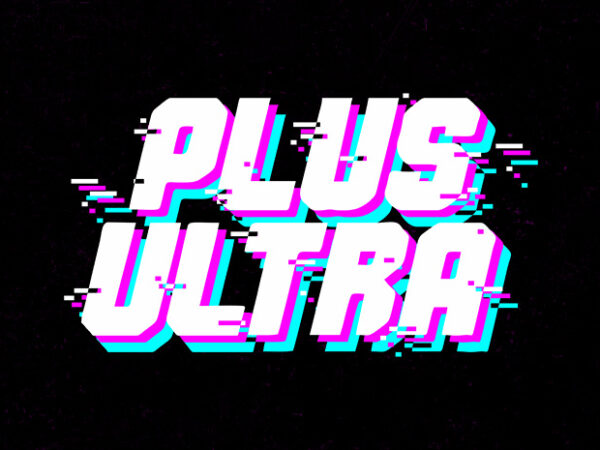 Plus ultra glitch logo t shirt illustration