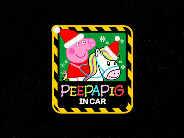 Pig in car t shirt illustration