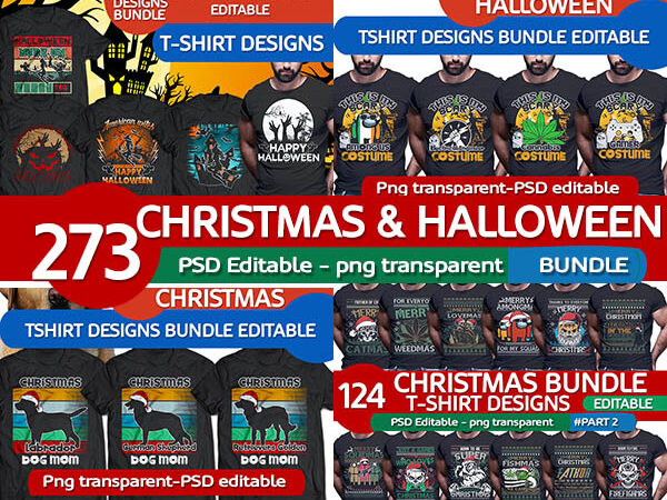 273 ugly christmas halloween dog bundle tshirt designs