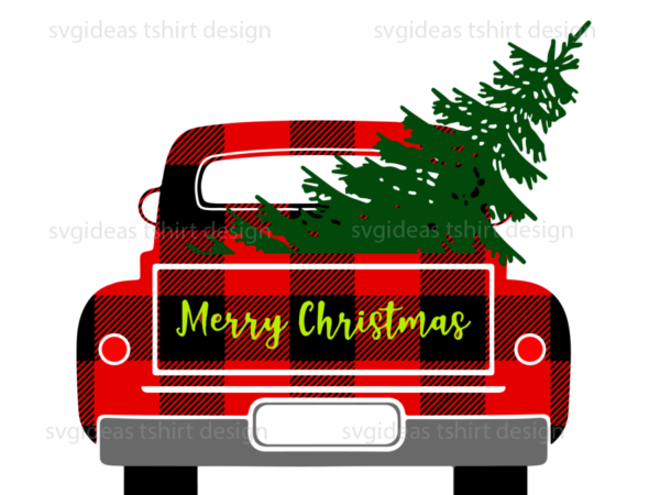 Christmas pattern decor pickup truck bundle diy crafts svg files for cricut, silhouette sublimation files t shirt vector file