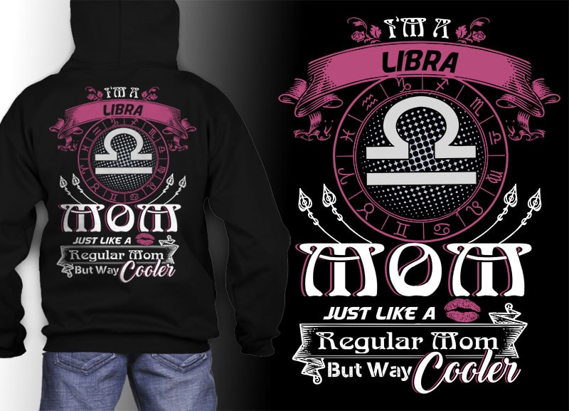 12 birthday zodiac mom bundle pink tshirt design psd file editable text and layer zodiac#7 UPDATE