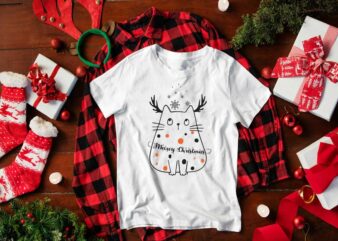 Merry Christmas Cute Cat Gift Idea Diy Crafts Svg Files For Cricut, Silhouette Sublimation Files t shirt designs for sale