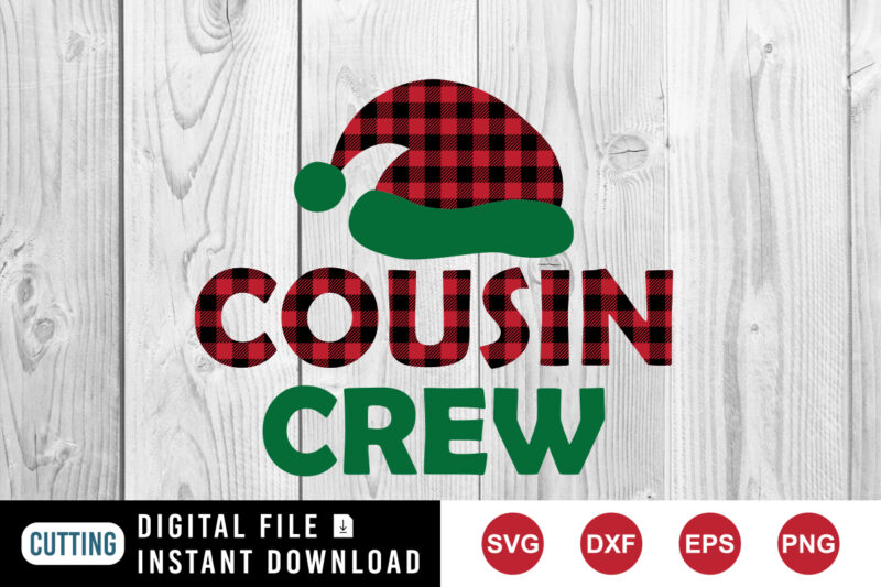 Cousin crew, Santa Hat, Christmas sweatshirt, crew shirt, Christmas shirt design print template