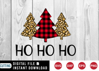 Ho Ho Ho SVG, Christmas tree SVG, Christmas tree design print template