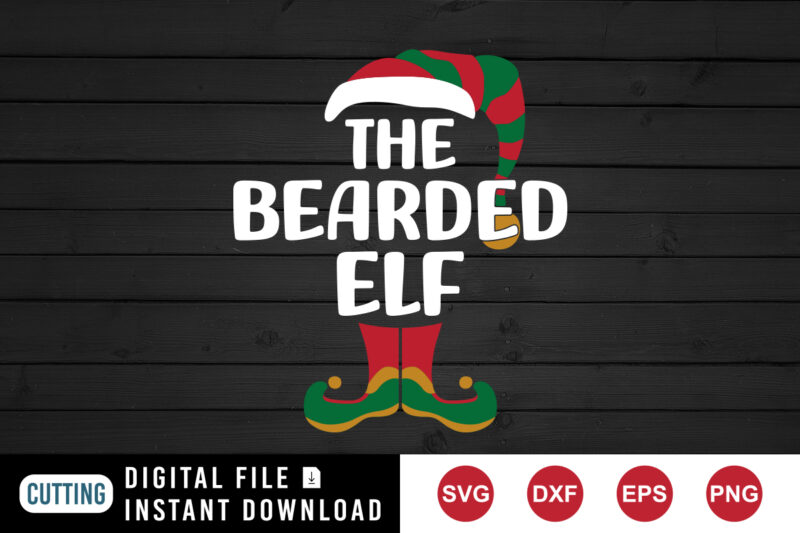 The bearded Elf t-shirt, Elf sweatshirt print template