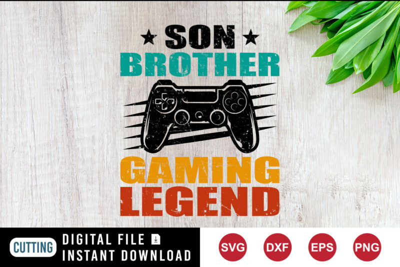 Son Brother Gaming Legend, Gamer Partners Shirt, brother shirt print template