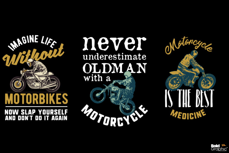 t-shirt vector 20 Motorcycle quotes bundle