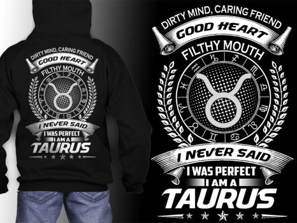 Taurus zodiac tshirt design psd file editable text and layer png, jpg psd file