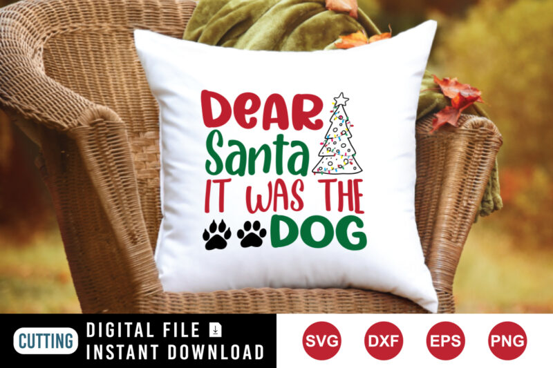 Dear Santa it was the dog t-shirt, dear Santa shirt, dog shirt, Christmas tree light shirt print template