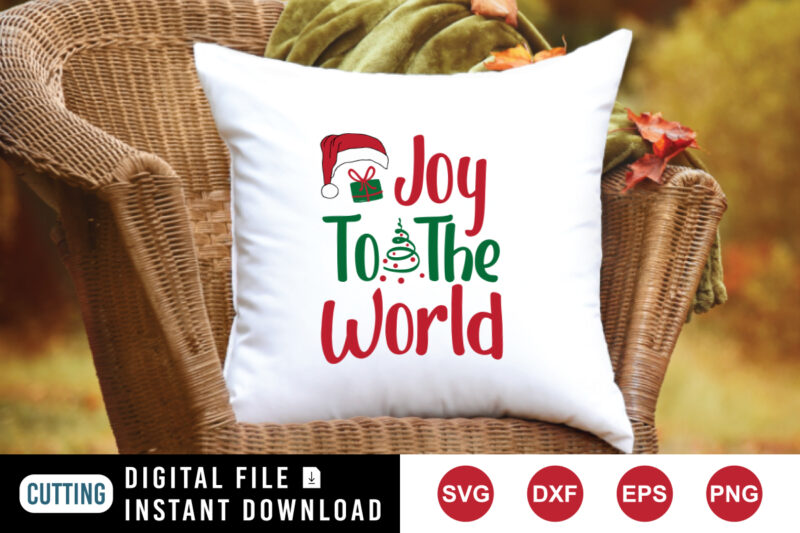 Joy to the world t-shirt, Santa hat shirt, Christmas tree, Christmas joy shirt print template