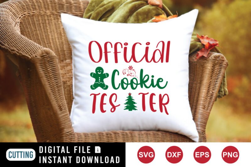 Official cookie tester t-shirt, Christmas shirt, Christmas tree shirt template