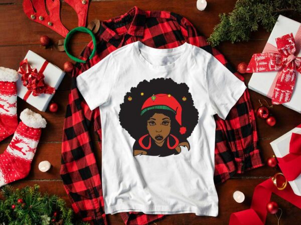 Christmas sexy black afro girl gift diy crafts svg files for cricut, silhouette sublimation files t shirt vector file