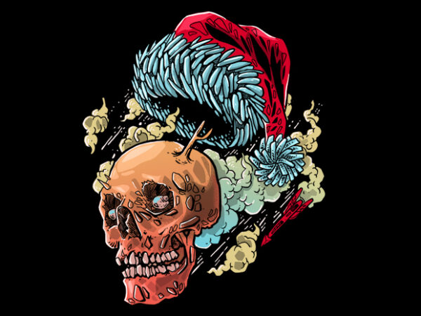 Santa skull t shirt template vector