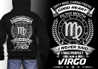 virgo zodiac tshirt design psd file editable text and layer png, jpg psd file