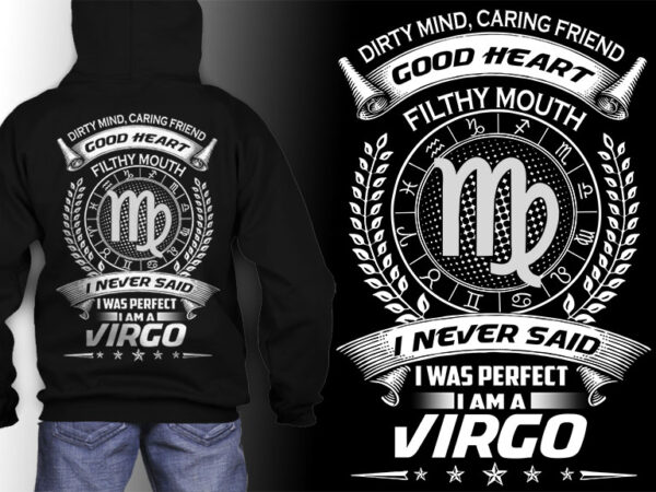 Virgo zodiac tshirt design psd file editable text and layer png, jpg psd file