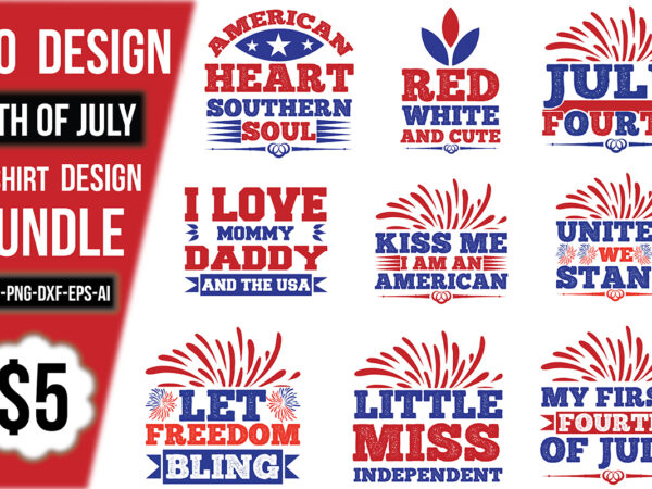 4th of july t-shirt design bundle