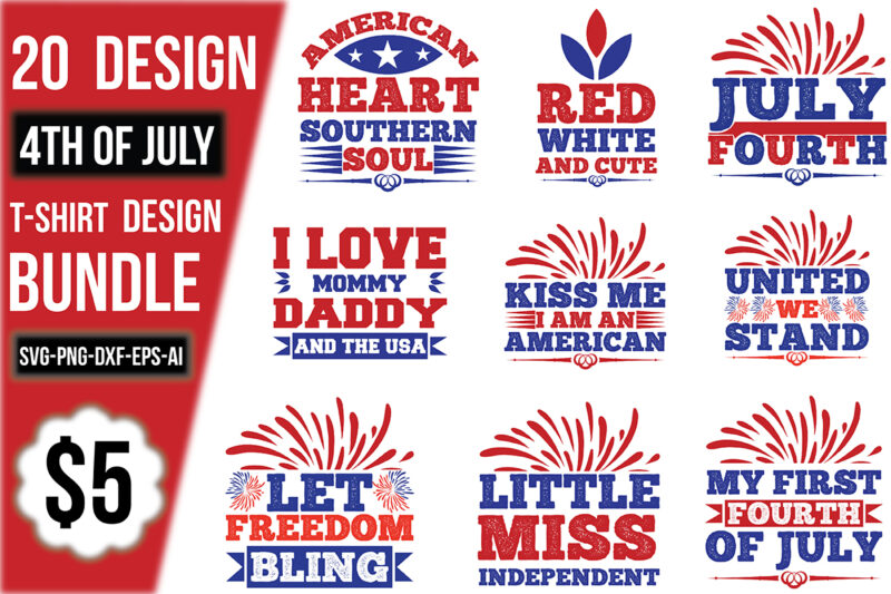 4th Of July T-Shirt Design Bundle