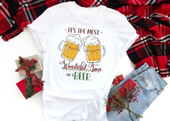 Christmas Beer Gift, Its The Most Wonderful Time For A Beer Diy Crafts Svg Files For Cricut, Silhouette Sublimation Files