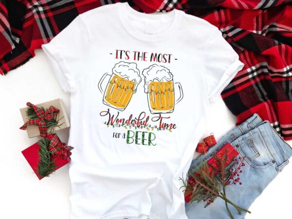 Christmas beer gift, its the most wonderful time for a beer diy crafts svg files for cricut, silhouette sublimation files t shirt vector file