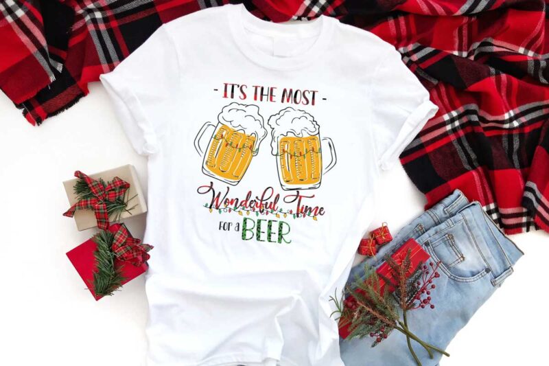 Christmas Beer Gift, Its The Most Wonderful Time For A Beer Diy Crafts Svg Files For Cricut, Silhouette Sublimation Files