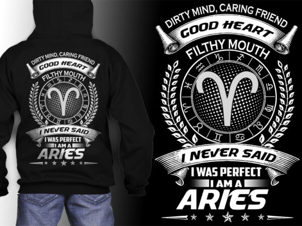 Aries zodiac tshirt design psd file editable text and layer png, jpg psd file