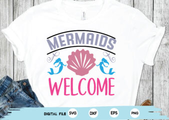 mermaids welcome t shirt designs for sale