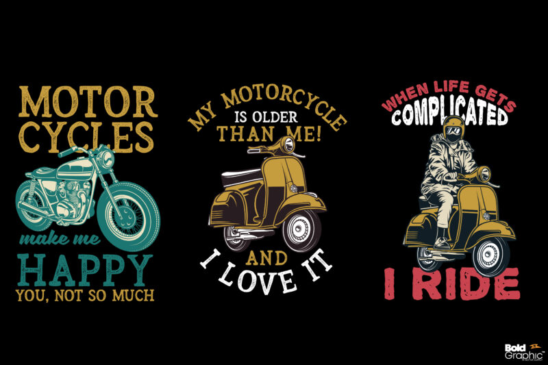 t-shirt vector 20 Motorcycle quotes bundle