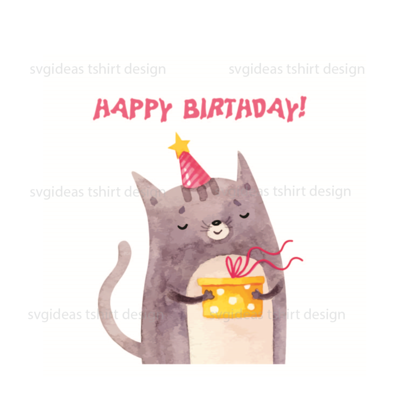 Birthday Gift, Cute Birthday Cat Silhouette SVG Diy Crafts Svg Files For Cricut, Silhouette Sublimation Files