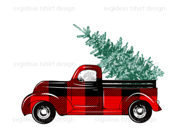 Christmas 2021 ten plaids christmas truck diy crafts svg files for cricut, silhouette sublimation files t shirt vector file