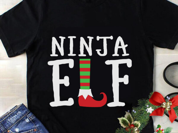 Ninja elf svg, christmas svg, tree christmas svg, tree svg, santa svg, snow svg, merry christmas svg, hat santa svg, light christmas svg, T shirt vector artwork